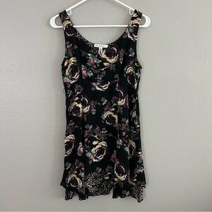 Cabi Handkerchief Hem Layered Floral Mini Dress Size S Whimsigoth Fairy Boho